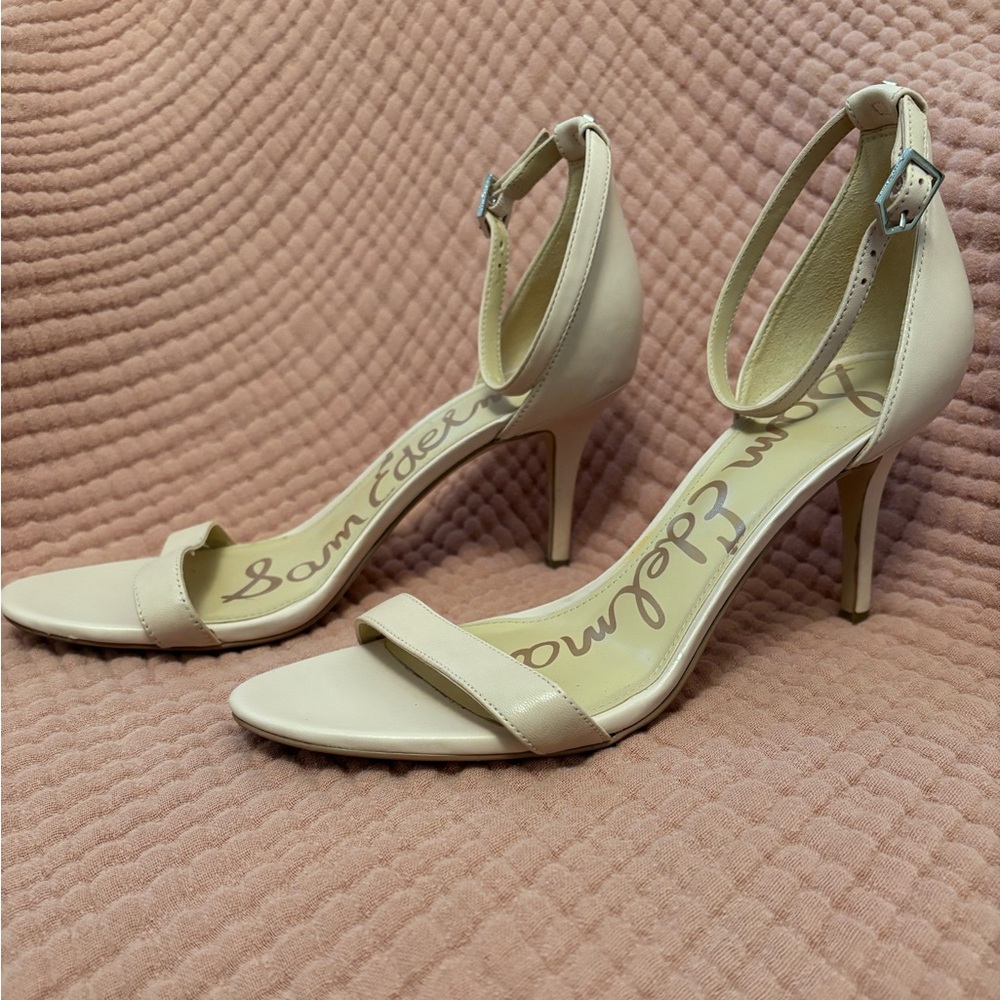 Sam Edelman Patti Nude Leather Ankle Strap Sandals Size 9 - Picture 5 of 12